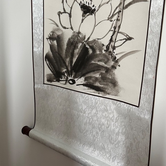 Traditional lotus chinese painting/watercolour on silk scroll 🪷 - Picture 4 of 7